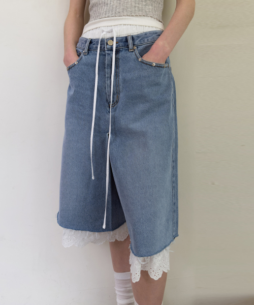 DIAGONAL(ダイアゴナル)の「DENIM WRAP SKIRT SHORTS (blue)(デニムパンツ・レディース・その他・SMALL/MEDIUM/LARGE)」の8枚目の写真