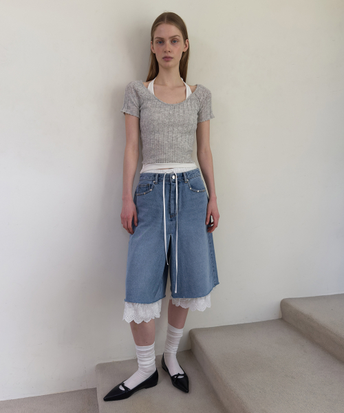 DIAGONAL(ダイアゴナル)の「DENIM WRAP SKIRT SHORTS (blue)(デニムパンツ・レディース・その他・SMALL/MEDIUM/LARGE)」の10枚目の写真