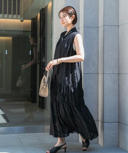 URBAN RESEARCH ROSSO WOMEN(アーバンリサーチ ロッソ)の「シアージャガードワンピース(ワンピース・レディース・イエロー系その他/ブラック・FREE)」の5枚目の写真