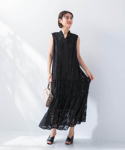 URBAN RESEARCH ROSSO WOMEN(アーバンリサーチ ロッソ)の「シアージャガードワンピース(ワンピース・レディース・イエロー系その他/ブラック・FREE)」の6枚目の写真