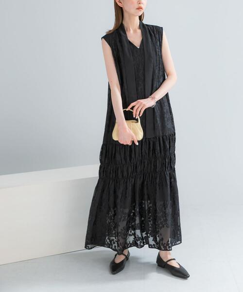 URBAN RESEARCH ROSSO WOMEN(アーバンリサーチ ロッソ)の「シアージャガードワンピース(ワンピース・レディース・イエロー系その他/ブラック・FREE)」の7枚目の写真