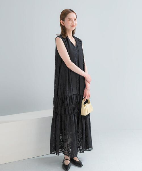 URBAN RESEARCH ROSSO WOMEN(アーバンリサーチ ロッソ)の「シアージャガードワンピース(ワンピース・レディース・イエロー系その他/ブラック・FREE)」の9枚目の写真