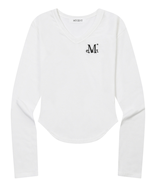 MUCENT(ムセント)の「ロイナVネックグリムロングスリーブTシャツ(6カラー)(Tシャツ/カットソー・レディース・ホワイト/ブラック/ブラウン/PINK/チャコール/グレー系1・FREE)」の14枚目の写真