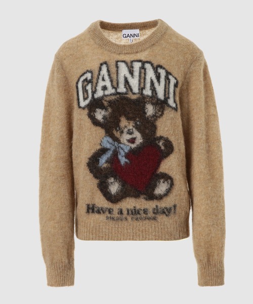GANNI(ガニー)の「Brushed alpaca Crewneck(ニット/セーター・レディース・キャメル・S)」の1枚目の写真
