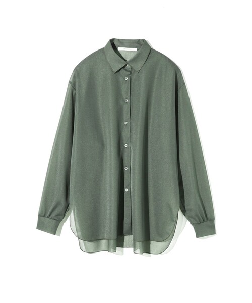 MIDIUMISOLID(ミディウミソリッド)の「MIDIUMISOLID for Ladies エッセンシャルジャージーシャツ(シャツ/ブラウス・レディース・アイボリー/カーキ/ライトブルー・FREE)」の4枚目の写真