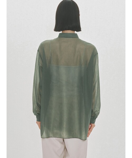 MIDIUMISOLID(ミディウミソリッド)の「MIDIUMISOLID for Ladies エッセンシャルジャージーシャツ(シャツ/ブラウス・レディース・アイボリー/カーキ/ライトブルー・FREE)」の10枚目の写真