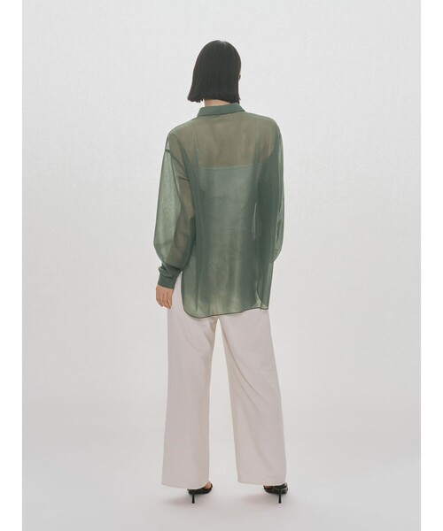 MIDIUMISOLID(ミディウミソリッド)の「MIDIUMISOLID for Ladies エッセンシャルジャージーシャツ(シャツ/ブラウス・レディース・アイボリー/カーキ/ライトブルー・FREE)」の14枚目の写真