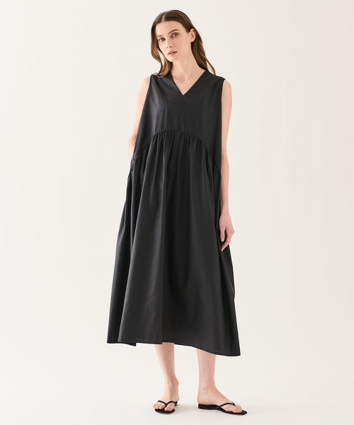 ESTNATION（エストネーション）の「ESTNATION / タイプライターギャザーワンピース《EXCLUSIVE》（ワンピース・レディース・ブラック/ブルー・FREE）」の8枚目の写真