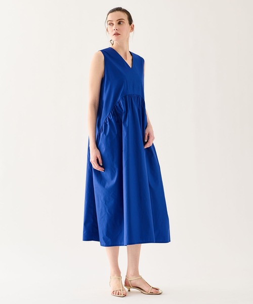 ESTNATION（エストネーション）の「ESTNATION / タイプライターギャザーワンピース《EXCLUSIVE》（ワンピース・レディース・ブラック/ブルー・FREE）」の15枚目の写真