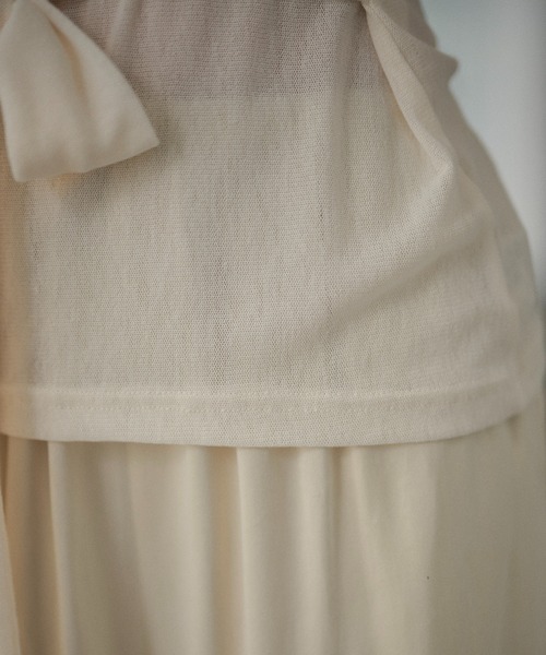 LAULEN(ローレン)の「half sleeve waist tie sheer high neck tops / ウエストリボン5分袖ハイネックシアートップス(Tシャツ/カットソー・レディース・グレー/アイボリー/ブラック・FREE)」の18枚目の写真