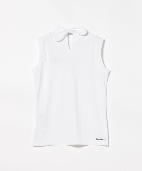 BEAMS GOLF(ビームスゴルフ)の「PURPLE LABEL / MONTAUK リボン モックネック シャツ(吸水速乾、UVカット)(スウェット・レディース・ホワイト/ネイビー/ピンク・LARGE/SMALL/MEDIUM)」の15枚目の写真