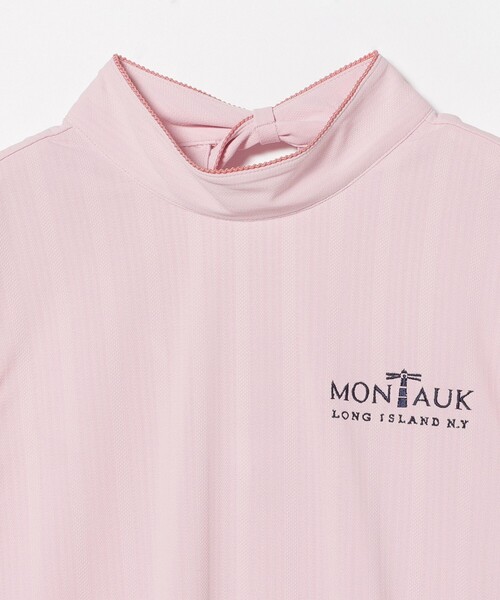 BEAMS GOLF(ビームスゴルフ)の「PURPLE LABEL / MONTAUK リボン モックネック シャツ(吸水速乾、UVカット)(スウェット・レディース・ホワイト/ネイビー/ピンク・LARGE/SMALL/MEDIUM)」の18枚目の写真