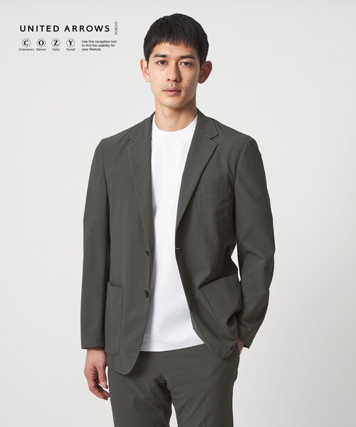UNITED ARROWS COMFY ギャザー ジャケット 定価29,920円 COMFY ギャザー ノーカラー ブルゾン