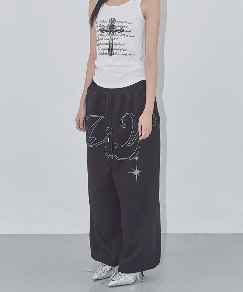 FANCY CLUB(ファンシークラブ)の「【FANCY CLUB】ANGEL VINTAGE SWEATPANTS / 【ファンシークラブ】エンジェルビンテージスウェットパンツ(スウェットパンツ・レディース・スカイブルー/ブラック・ONE SIZE)」の6枚目の写真