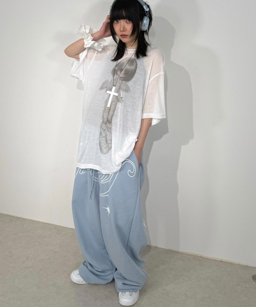 FANCY CLUB(ファンシークラブ)の「【FANCY CLUB】ANGEL VINTAGE SWEATPANTS / 【ファンシークラブ】エンジェルビンテージスウェットパンツ(スウェットパンツ・レディース・スカイブルー/ブラック・ONE SIZE)」の16枚目の写真