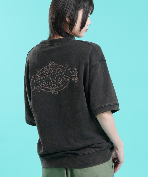 SIDEWAY STANCE（サイドウェイスタンス）の「【SIDEWAY STANCE】裏毛 ピグメント ライトスウェット Tシャツ（スウェット・メンズ・ブラック/ネイビー/ワイン/ブラック系1/ワイン系1/ネイビー系1/ブラック系/ワイン系/ネイビー系・LARGE/MEDIUM/X-LARGE/SMALL）」の4枚目の写真