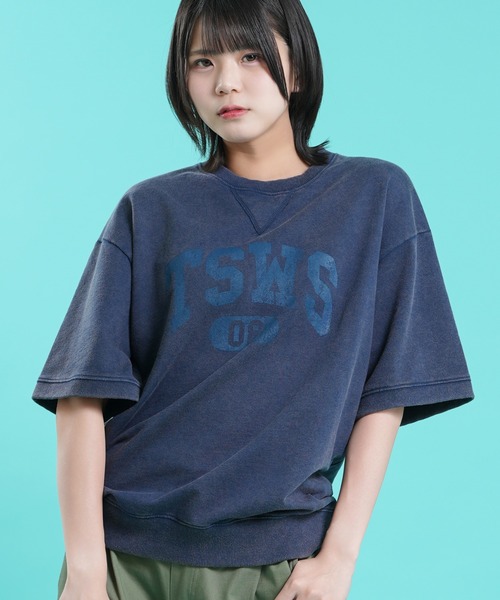 SIDEWAY STANCE（サイドウェイスタンス）の「【SIDEWAY STANCE】裏毛 ピグメント ライトスウェット Tシャツ（スウェット・メンズ・ブラック/ネイビー/ワイン/ブラック系1/ワイン系1/ネイビー系1/ブラック系/ワイン系/ネイビー系・LARGE/MEDIUM/X-LARGE/SMALL）」の6枚目の写真