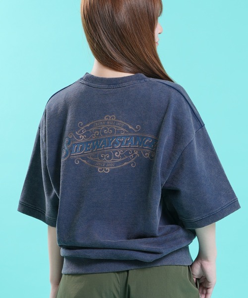 SIDEWAY STANCE（サイドウェイスタンス）の「【SIDEWAY STANCE】裏毛 ピグメント ライトスウェット Tシャツ（スウェット・メンズ・ブラック/ネイビー/ワイン/ブラック系1/ワイン系1/ネイビー系1/ブラック系/ワイン系/ネイビー系・LARGE/MEDIUM/X-LARGE/SMALL）」の7枚目の写真