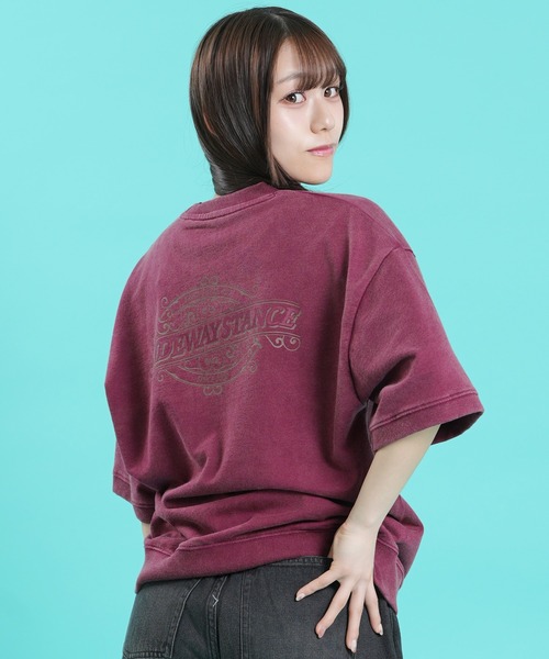 SIDEWAY STANCE（サイドウェイスタンス）の「【SIDEWAY STANCE】裏毛 ピグメント ライトスウェット Tシャツ（スウェット・メンズ・ブラック/ネイビー/ワイン/ブラック系1/ワイン系1/ネイビー系1/ブラック系/ワイン系/ネイビー系・LARGE/MEDIUM/X-LARGE/SMALL）」の9枚目の写真