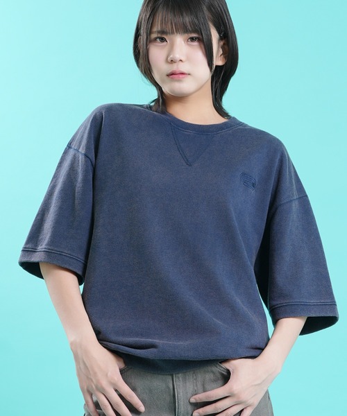 SIDEWAY STANCE（サイドウェイスタンス）の「【SIDEWAY STANCE】裏毛 ピグメント ライトスウェット Tシャツ（スウェット・メンズ・ブラック/ネイビー/ワイン/ブラック系1/ワイン系1/ネイビー系1/ブラック系/ワイン系/ネイビー系・LARGE/MEDIUM/X-LARGE/SMALL）」の5枚目の写真