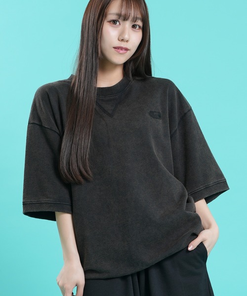 SIDEWAY STANCE（サイドウェイスタンス）の「【SIDEWAY STANCE】裏毛 ピグメント ライトスウェット Tシャツ（スウェット・メンズ・ブラック/ネイビー/ワイン/ブラック系1/ワイン系1/ネイビー系1/ブラック系/ワイン系/ネイビー系・LARGE/MEDIUM/X-LARGE/SMALL）」の2枚目の写真