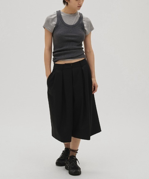 TODAYFUL（トゥデイフル）の「[TODAYFUL/トゥデイフル] シームレス リブタンクトップ（タンクトップ・レディース・チャコールグレー/ホワイト・F）」の8枚目の写真