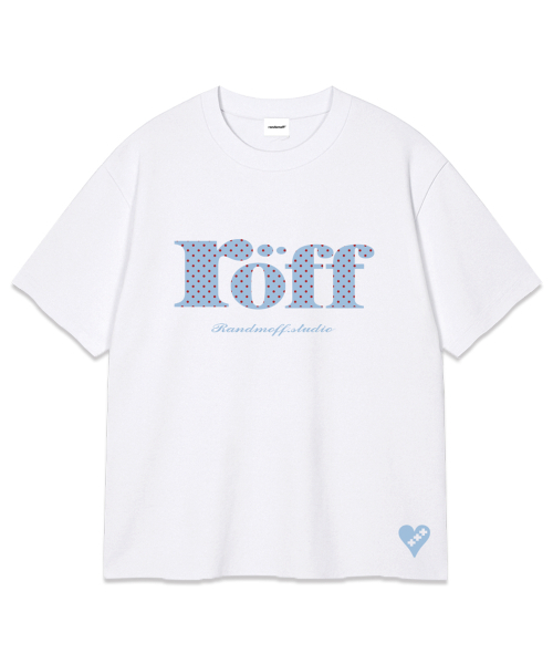RANDOMOFF（ランダムオフ）の「ROEFF TYPE PLAY DOT OVER FIT T-SHIRT [SKY] (3color)（Tシャツ/カットソー・レディース・ホワイト/ライトグレー/ブラック・SMALL/MEDIUM/LARGE/X-LARGE）」の4枚目の写真