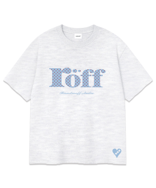 RANDOMOFF（ランダムオフ）の「ROEFF TYPE PLAY DOT OVER FIT T-SHIRT [SKY] (3color)（Tシャツ/カットソー・レディース・ホワイト/ライトグレー/ブラック・SMALL/MEDIUM/LARGE/X-LARGE）」の6枚目の写真