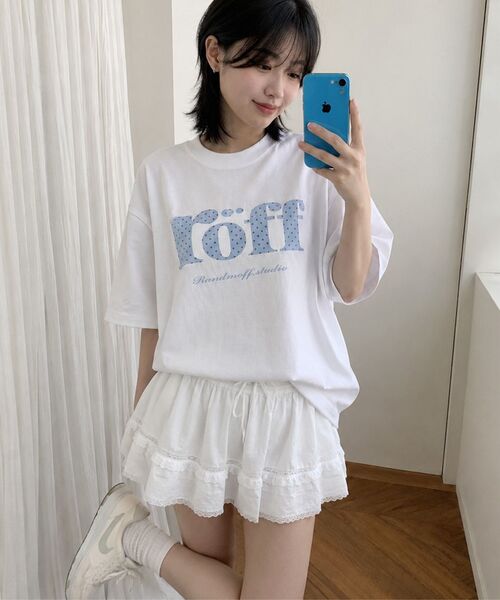 RANDOMOFF（ランダムオフ）の「ROEFF TYPE PLAY DOT OVER FIT T-SHIRT [SKY] (3color)（Tシャツ/カットソー・レディース・ホワイト/ライトグレー/ブラック・SMALL/MEDIUM/LARGE/X-LARGE）」の9枚目の写真