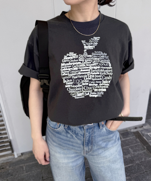 HANDTEX(ハンドテックス)の「《WEB限定追加》別注【HANDTEX/ハンドテックス】プリントTEE(Tシャツ/カットソー・レディース・ネイビー/ブラック系その他/ブラック/ホワイト・FREE)」の3枚目の写真