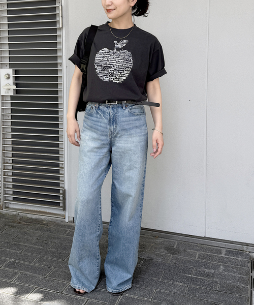 HANDTEX（ハンドテックス）の「《追加》別注【HANDTEX/ハンドテックス】プリントTEE（Tシャツ/カットソー・レディース・ネイビー/ブラック系その他/ブラック/ホワイト・FREE）」の5枚目の写真
