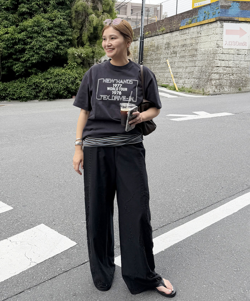 HANDTEX（ハンドテックス）の「《追加》別注【HANDTEX/ハンドテックス】プリントTEE（Tシャツ/カットソー・レディース・ネイビー/ブラック系その他/ブラック/ホワイト・FREE）」の10枚目の写真