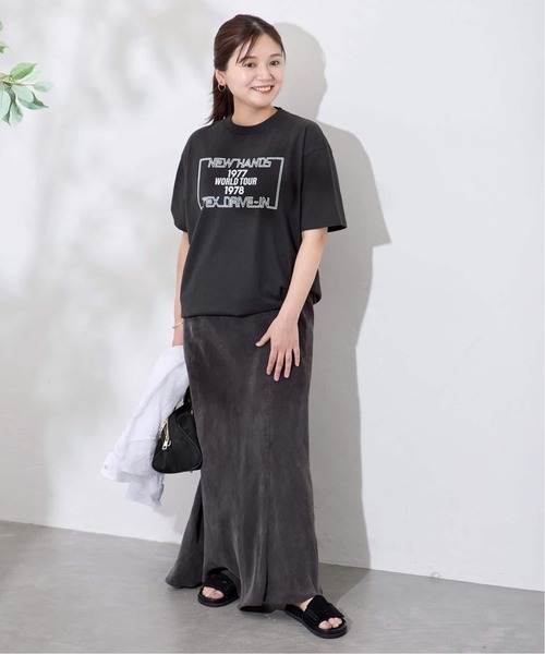 HANDTEX(ハンドテックス)の「《WEB限定追加》別注【HANDTEX/ハンドテックス】プリントTEE(Tシャツ/カットソー・レディース・ネイビー/ブラック系その他/ブラック/ホワイト・FREE)」の6枚目の写真
