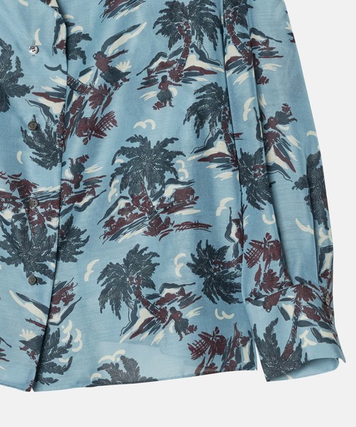LE CIEL BLEU（ルシェルブルー）の「トロピカルプリントシアーシャツ / Tropical Print Sheer Shirt（シャツ/ブラウス・レディース・ライトブルー/ボルドー・36）」の15枚目の写真
