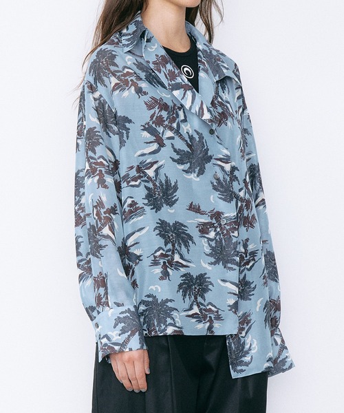 LE CIEL BLEU（ルシェルブルー）の「トロピカルプリントシアーシャツ / Tropical Print Sheer Shirt（シャツ/ブラウス・レディース・ライトブルー/ボルドー・36）」の22枚目の写真