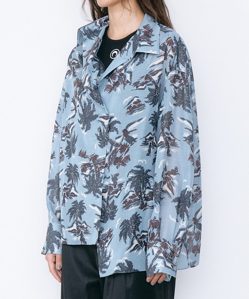 LE CIEL BLEU（ルシェルブルー）の「トロピカルプリントシアーシャツ / Tropical Print Sheer Shirt（シャツ/ブラウス・レディース・ライトブルー/ボルドー・36）」の21枚目の写真
