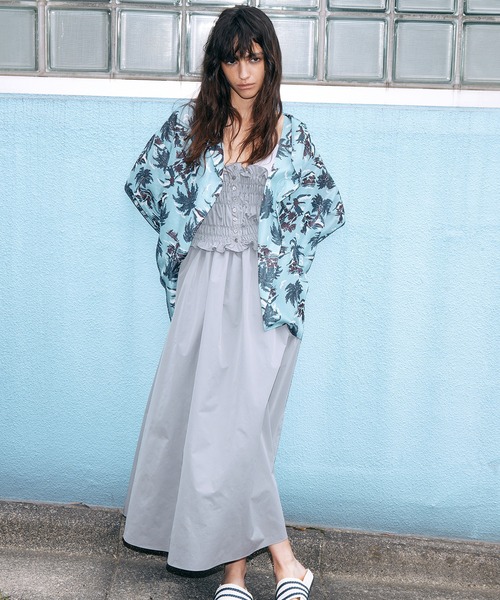 LE CIEL BLEU（ルシェルブルー）の「トロピカルプリントシアーシャツ / Tropical Print Sheer Shirt（シャツ/ブラウス・レディース・ライトブルー/ボルドー・36）」の3枚目の写真