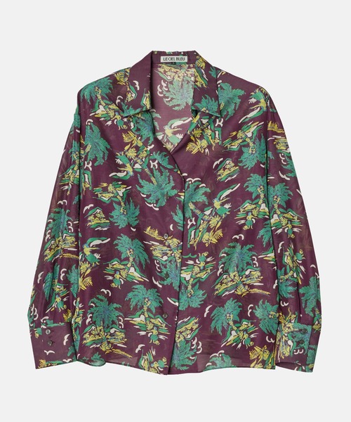 LE CIEL BLEU（ルシェルブルー）の「トロピカルプリントシアーシャツ / Tropical Print Sheer Shirt（シャツ/ブラウス・レディース・ライトブルー/ボルドー・36）」の13枚目の写真