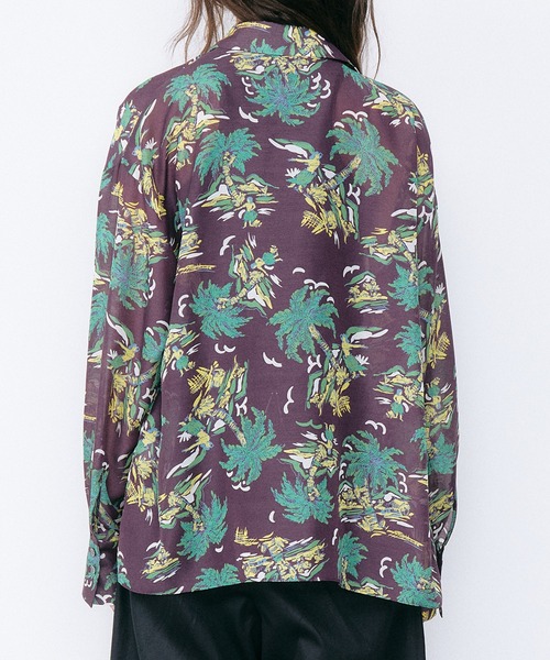 LE CIEL BLEU（ルシェルブルー）の「トロピカルプリントシアーシャツ / Tropical Print Sheer Shirt（シャツ/ブラウス・レディース・ライトブルー/ボルドー・36）」の12枚目の写真
