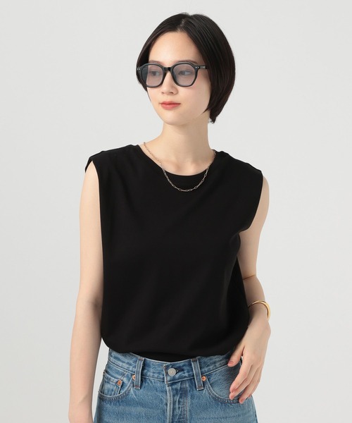 BAYFLOW(ベイフロー)の「シルケットノースリーブTシャツ(Tシャツ/カットソー・レディース・ブラック/オフホワイト/モカ・MEDIUM/SMALL)」の3枚目の写真