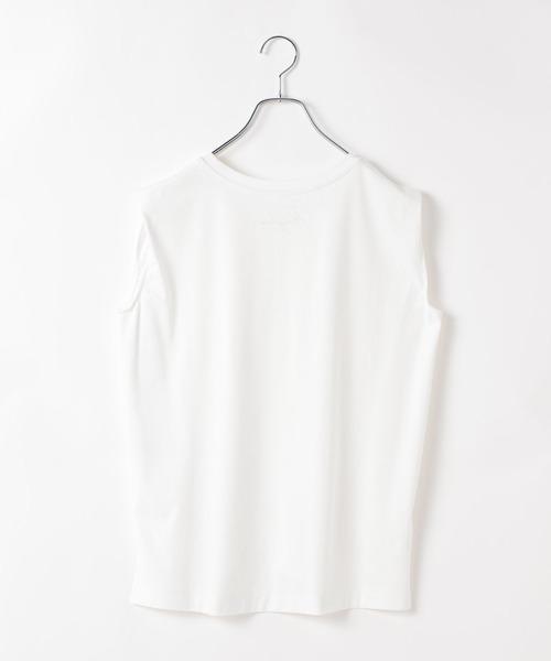 BAYFLOW(ベイフロー)の「シルケットノースリーブTシャツ(Tシャツ/カットソー・レディース・ブラック/オフホワイト/モカ・MEDIUM/SMALL)」の14枚目の写真