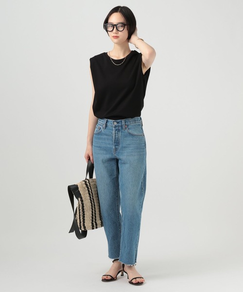 BAYFLOW(ベイフロー)の「シルケットノースリーブTシャツ(Tシャツ/カットソー・レディース・ブラック/オフホワイト/モカ・MEDIUM/SMALL)」の21枚目の写真
