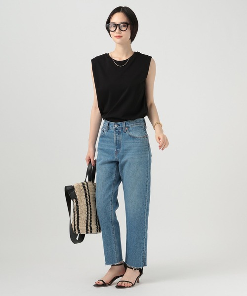 BAYFLOW(ベイフロー)の「シルケットノースリーブTシャツ(Tシャツ/カットソー・レディース・ブラック/オフホワイト/モカ・MEDIUM/SMALL)」の22枚目の写真