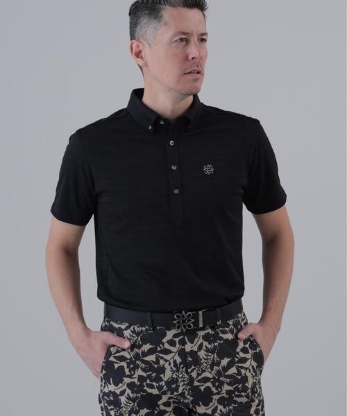 St ANDREWS（セントアンドリュース）の「【St ANDREWS】【吸水速乾】ロゴボーダージャガード無地半袖シャツ (MENS)（ポロシャツ・メンズ・グリーン/ホワイト/ブラック・LL/M/L）」の4枚目の写真