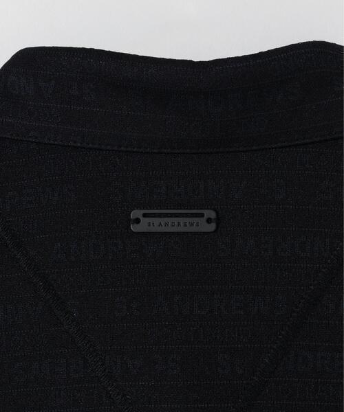 St ANDREWS（セントアンドリュース）の「【St ANDREWS】【吸水速乾】ロゴボーダージャガード無地半袖シャツ (MENS)（ポロシャツ・メンズ・グリーン/ホワイト/ブラック・LL/M/L）」の9枚目の写真