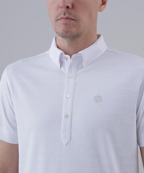 St ANDREWS（セントアンドリュース）の「【St ANDREWS】【吸水速乾】ロゴボーダージャガード無地半袖シャツ (MENS)（ポロシャツ・メンズ・グリーン/ホワイト/ブラック・LL/M/L）」の15枚目の写真