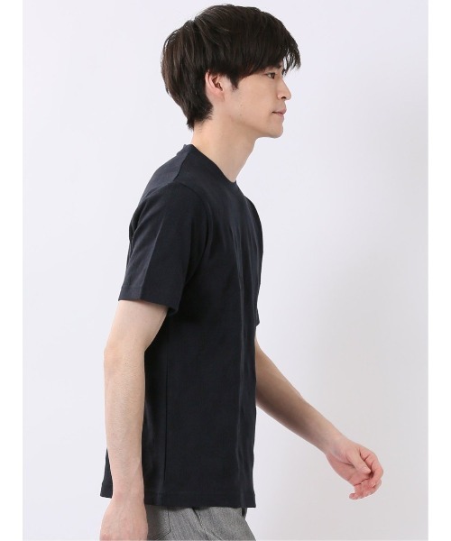 TAKA-Q（タカキュー）の「【綿混】タカキュー ジオメトリック ジャガード クルーネック 半袖 Tシャツ（Tシャツ/カットソー・メンズ・ベージュ/ネイビー・LARGE/X-LARGE/MEDIUM）」の18枚目の写真