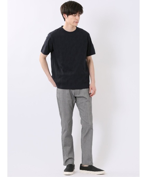 TAKA-Q（タカキュー）の「【綿混】タカキュー ジオメトリック ジャガード クルーネック 半袖 Tシャツ（Tシャツ/カットソー・メンズ・ベージュ/ネイビー・LARGE/X-LARGE/MEDIUM）」の21枚目の写真