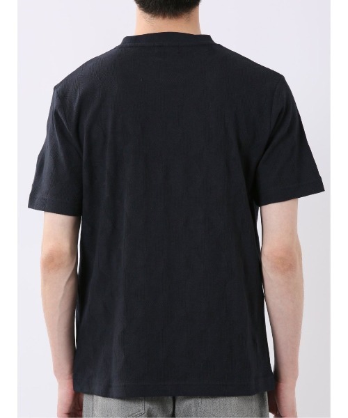 TAKA-Q（タカキュー）の「【綿混】タカキュー ジオメトリック ジャガード クルーネック 半袖 Tシャツ（Tシャツ/カットソー・メンズ・ベージュ/ネイビー・LARGE/X-LARGE/MEDIUM）」の14枚目の写真