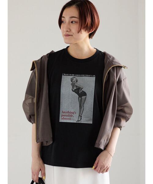 Te chichi(テチチ)の「マリリンモンローモノクロフォトTシャツ(Tシャツ/カットソー・レディース・オフホワイト/ブラック・F)」の2枚目の写真